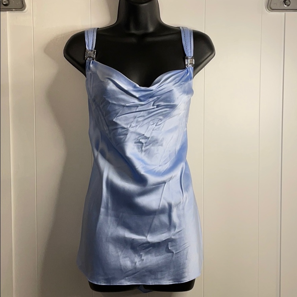 Cornflower Blue silk WHBM blouse